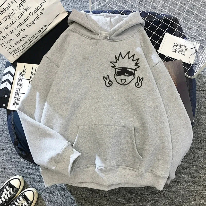 JJK Chibi Gojo Satoru Peace Sign Hoodie