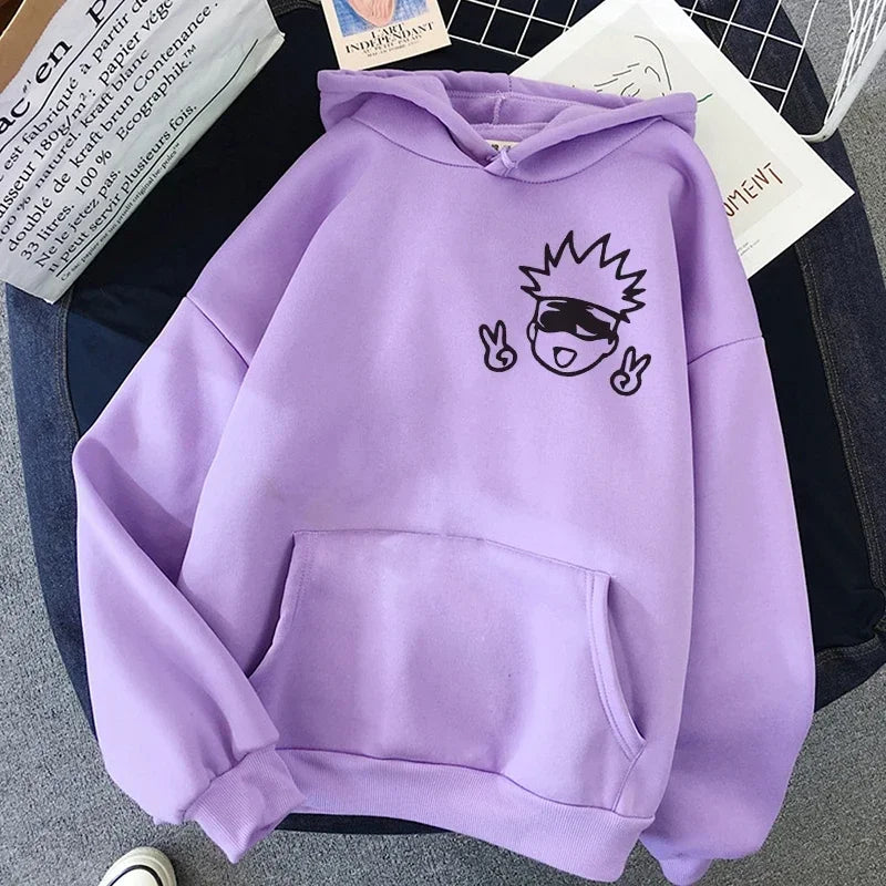 JJK Chibi Gojo Satoru Peace Sign Hoodie