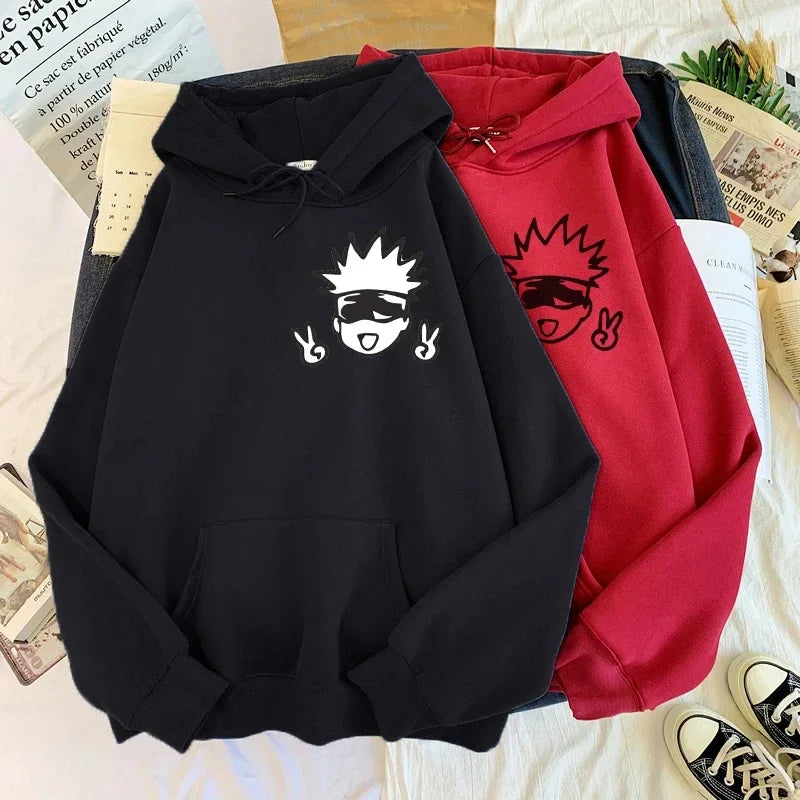 JJK Chibi Gojo Satoru Peace Sign Hoodie