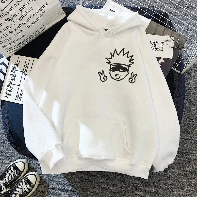 JJK Chibi Gojo Satoru Peace Sign Hoodie